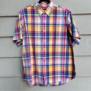 Vintage Ralph Lauren Shirt 2000s Tartan Plaid Green Polo Logo Men's Size XL